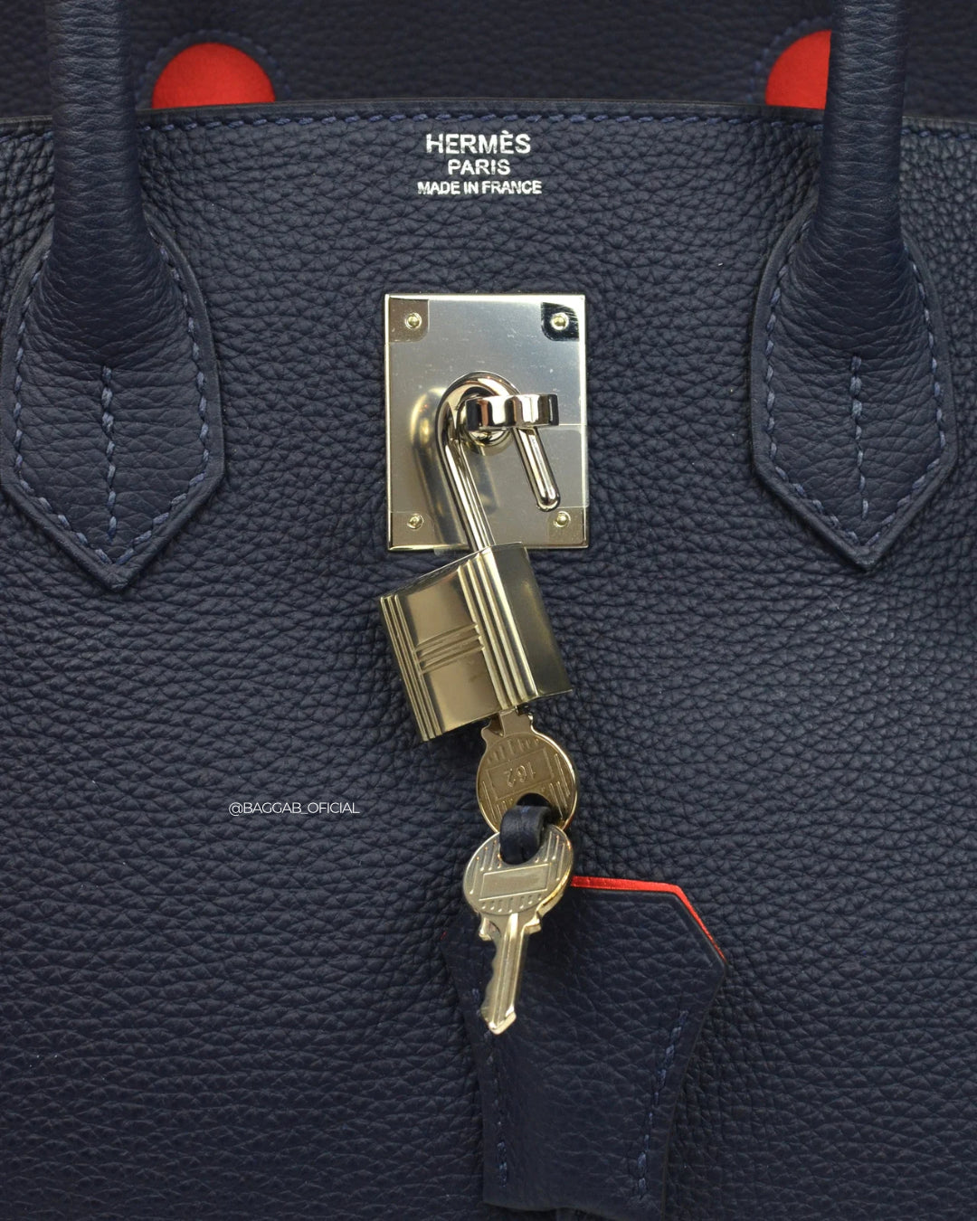 Hermès Birkin 30 Retourne Verso Togo Blue Nuit/Orange Palladium