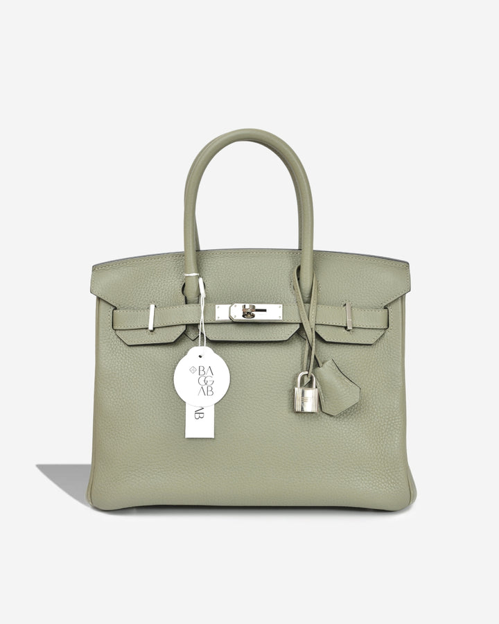 Hermès Birkin 30 Retourne Clemence Sauge Palladium Hardware – BAGGAB
