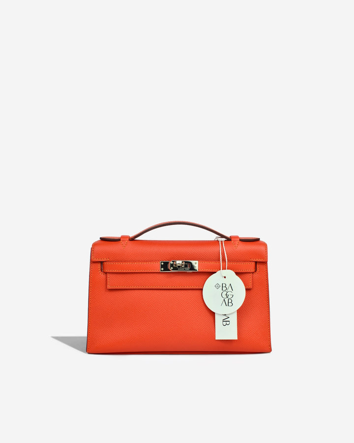 Hermès Kelly Pochette Epsom Feu Palladium Hardware – BAGGAB