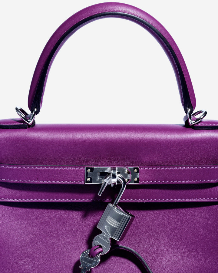 Hermès Kelly 25 Retourne Swift Anemone Palladium Hardware – BAGGAB