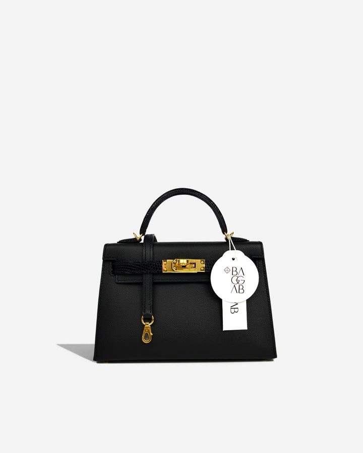 【極美品】HERMES-PARIS マイク柄 Hermès Kelly Mini Touch Madame/Niloticus Lizard Brilhante Noir