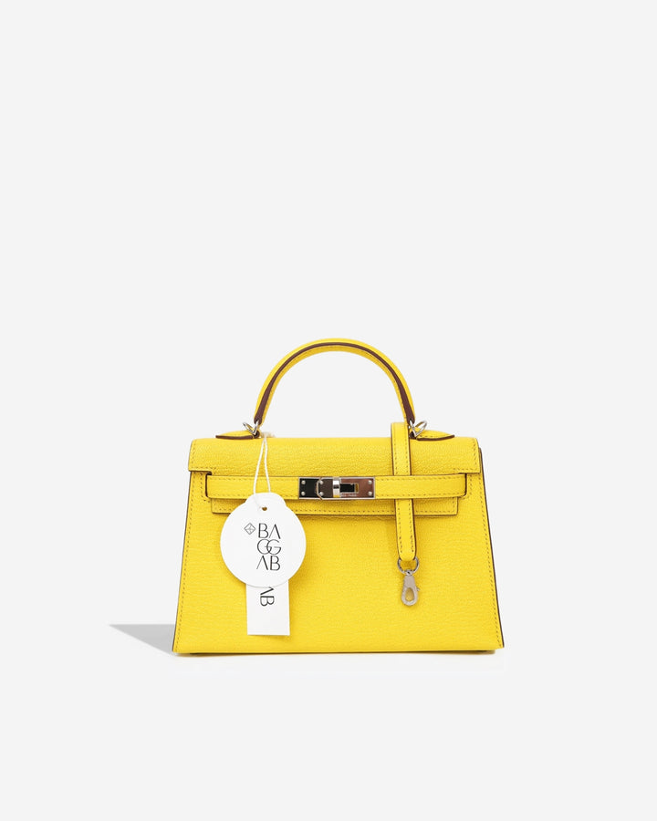 HERMES オアジス　イエロー Hermès Kelly Mini Chèvre Mysore Jaune Citron Palladium Hardware