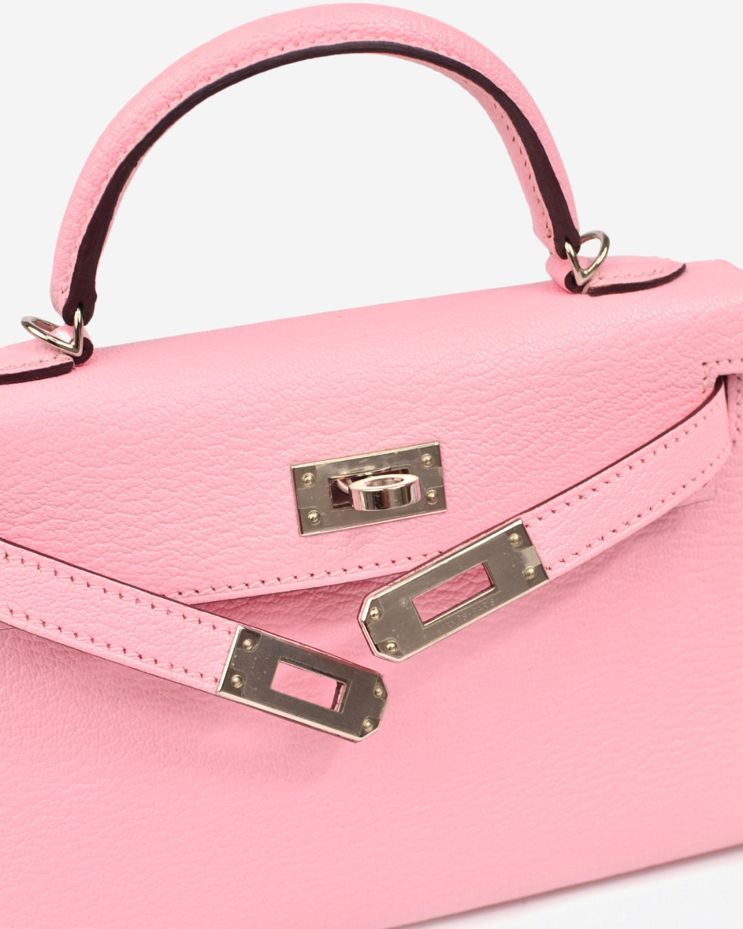 Hermès Kelly Mini Chèvre Mysore Rose Sakura Palladium Hardware