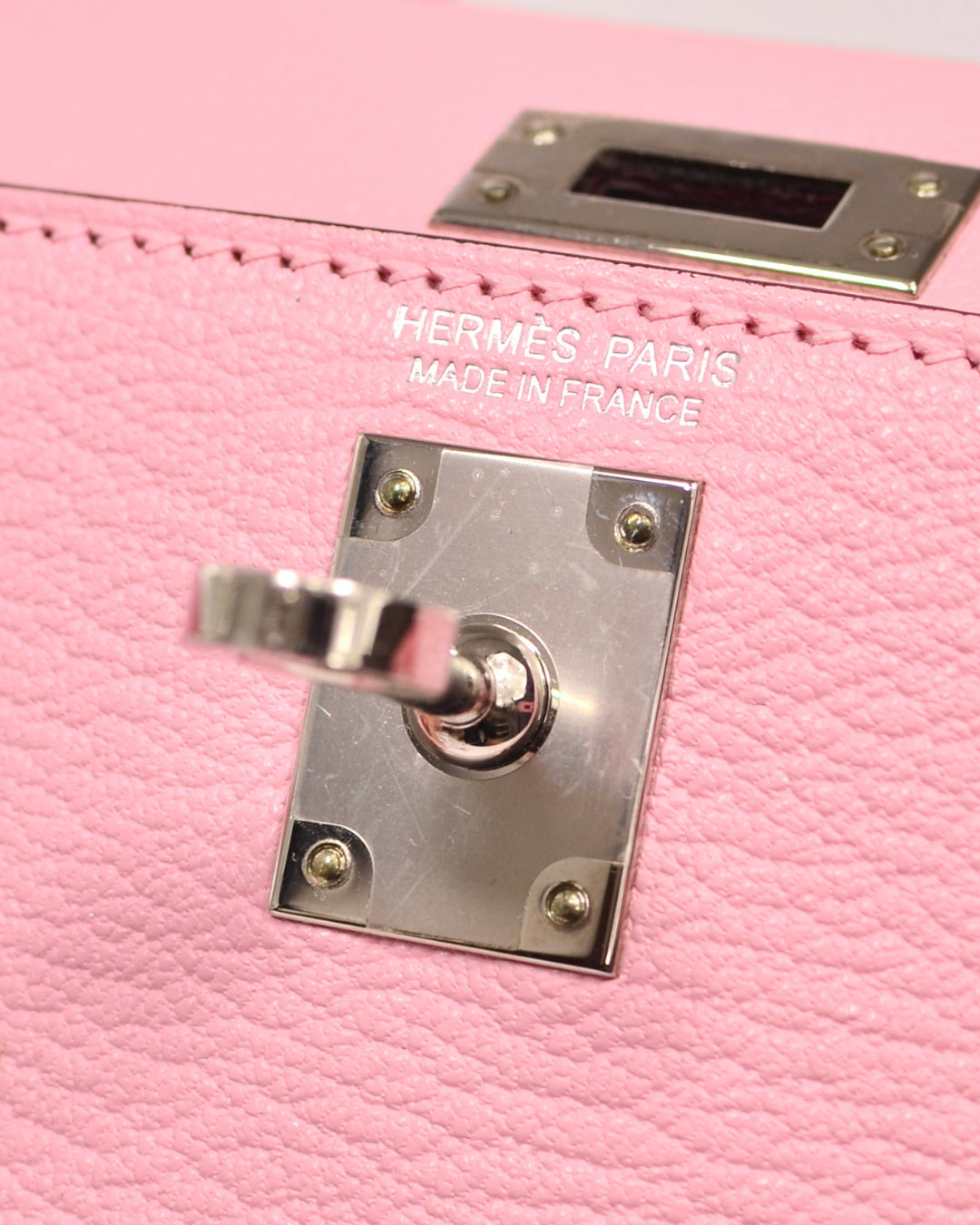 Hermès Kelly Mini Chèvre Mysore Rose Sakura Palladium Hardware