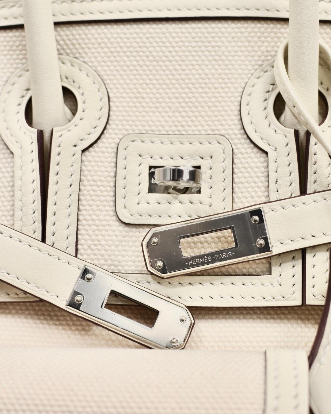 Hermès Birkin Cargo 25 Toile/Swift Nata Palladium Hardware – BAGGAB